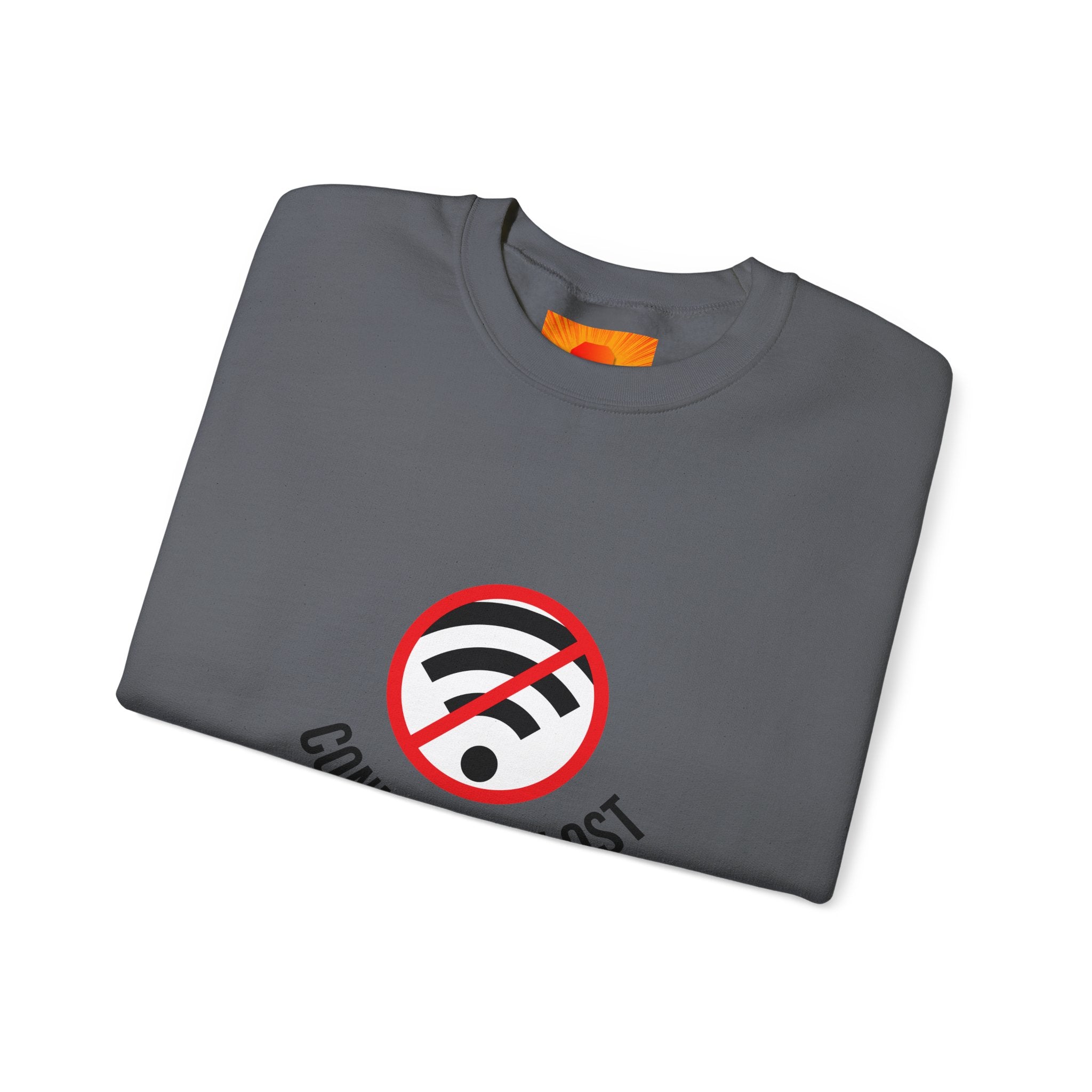 Crewneck Sweatshirt — "Connection Lost" No WiFi Retro Signal Graphic