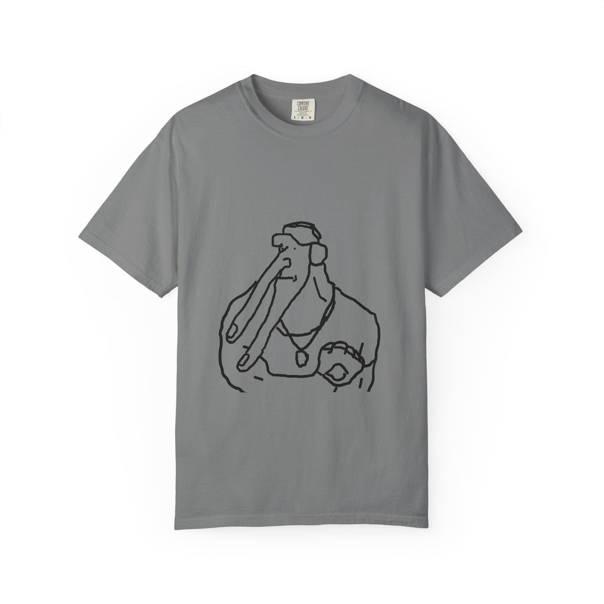 Elephant Line Art T-Shirt — Minimalist Elephant Sketch Tee