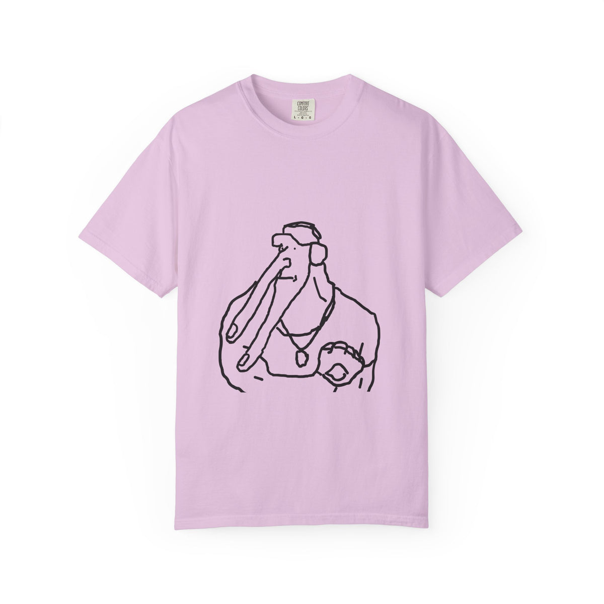 Elephant Line Art T-Shirt — Minimalist Elephant Sketch Tee