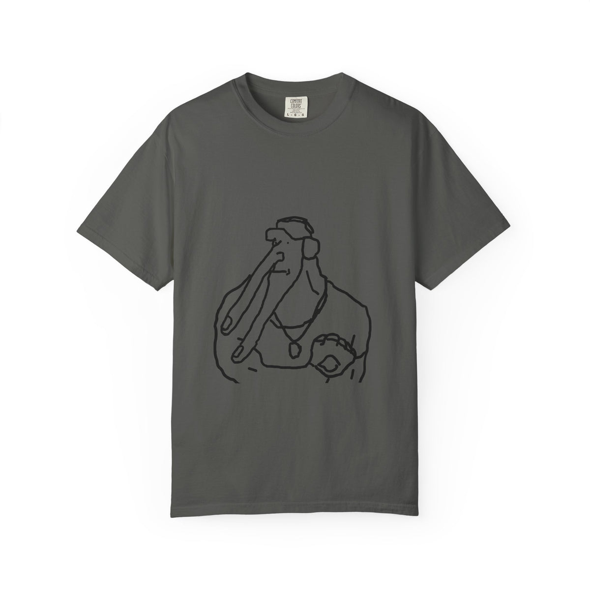 Elephant Line Art T-Shirt — Minimalist Elephant Sketch Tee