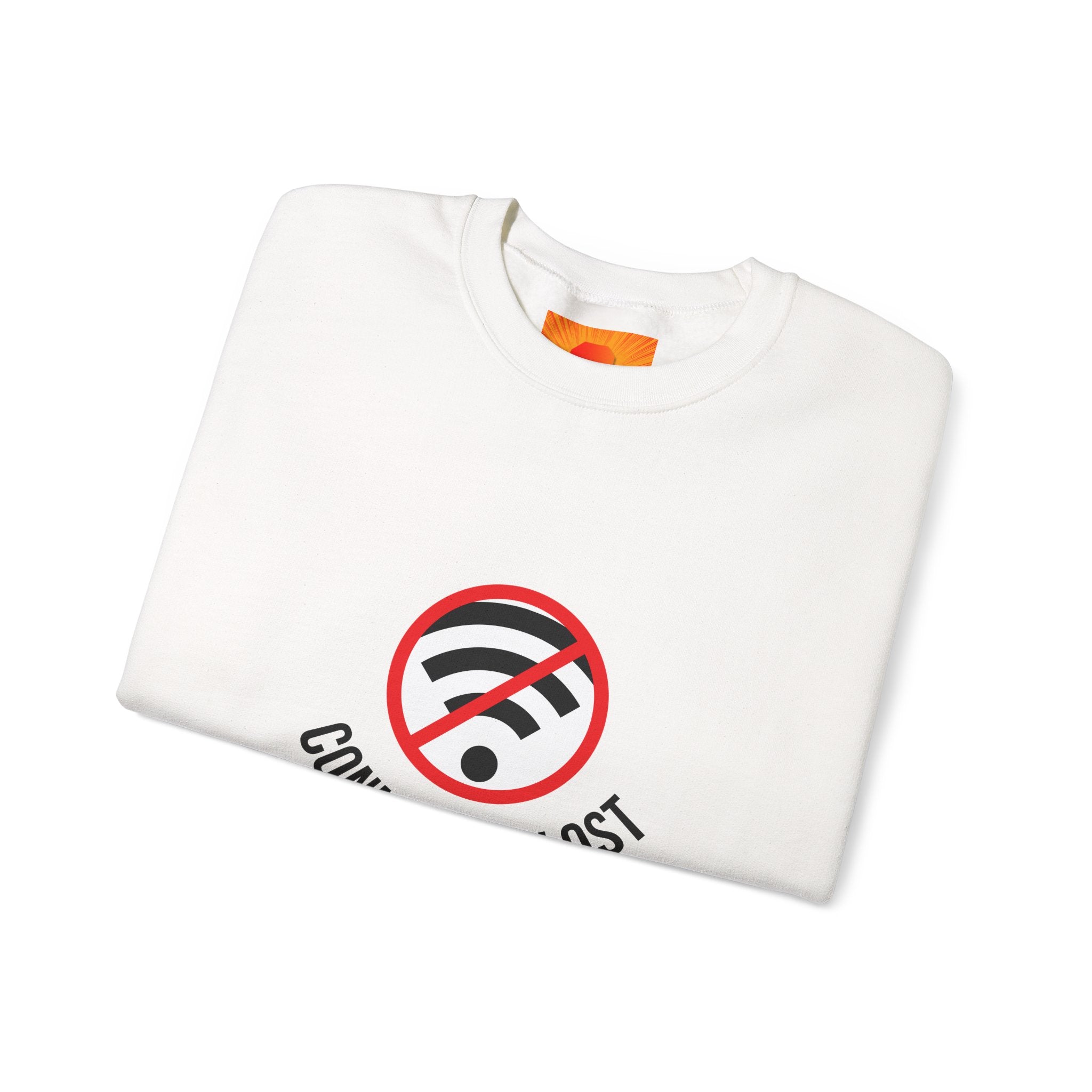 Crewneck Sweatshirt — "Connection Lost" No WiFi Retro Signal Graphic