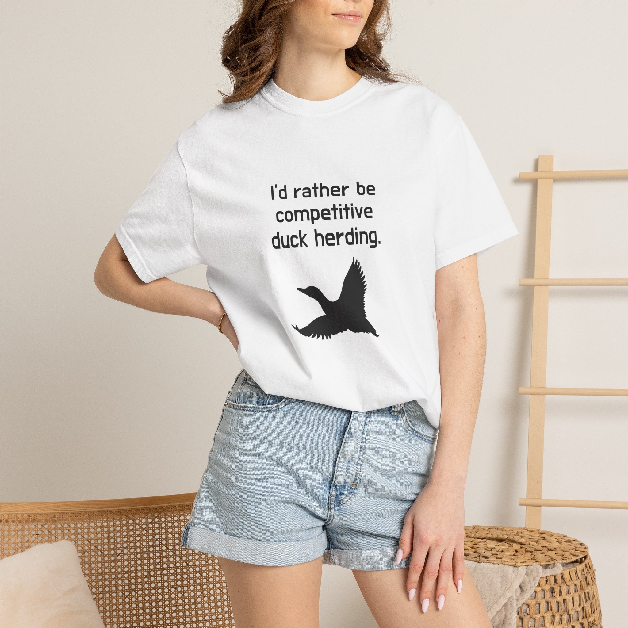 Duck Herding T-Shirt — "I'd Rather Be Competitive Duck Herding" Funny Tee