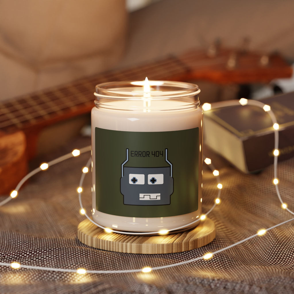 Error 404 Robot Scented Soy Candle — 9oz Geeky Home Fragrance