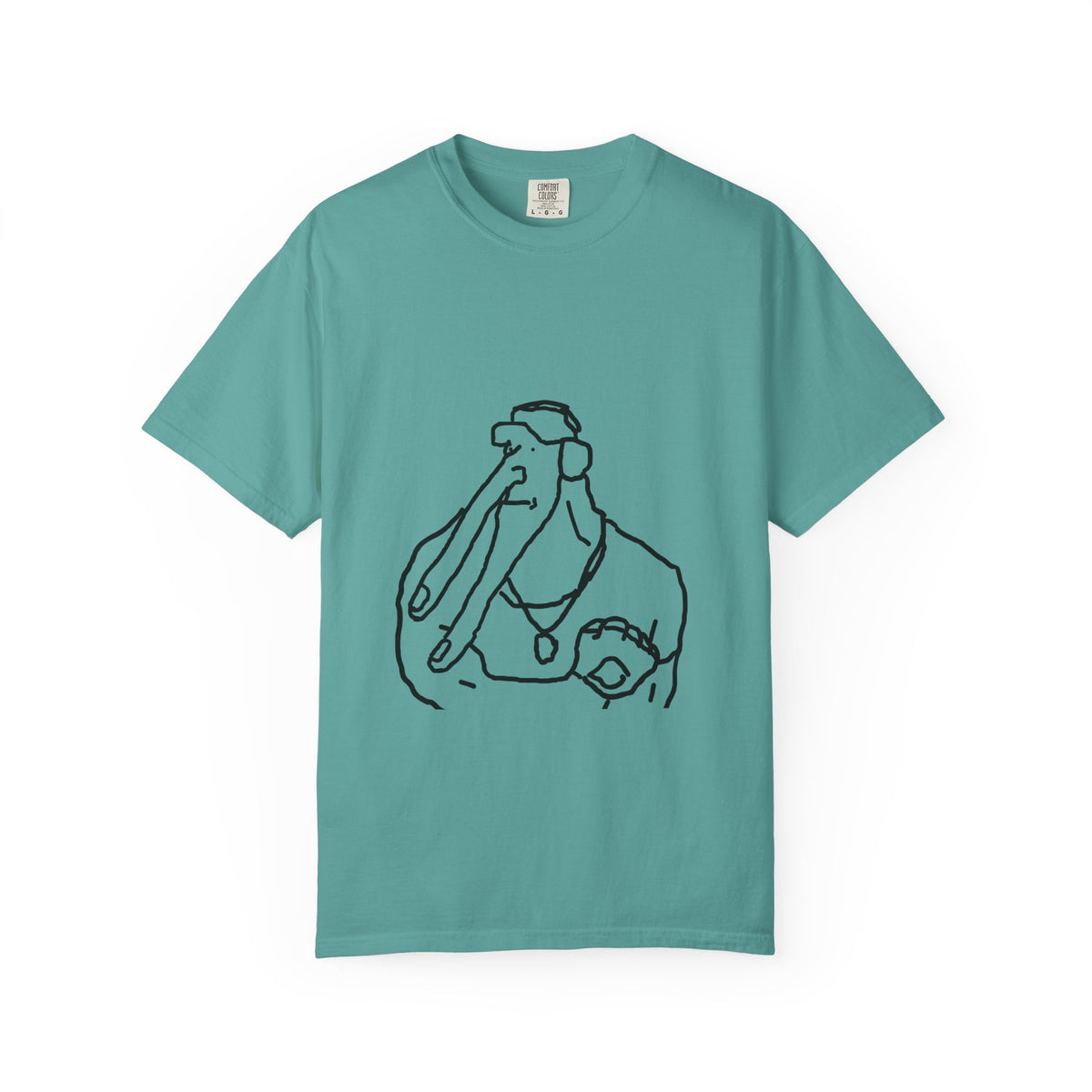 Elephant Line Art T-Shirt — Minimalist Elephant Sketch Tee