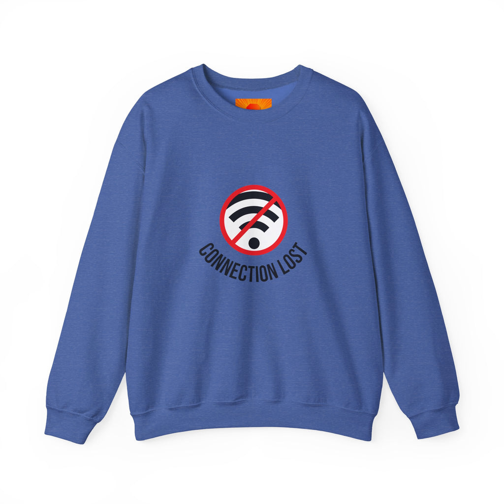 Crewneck Sweatshirt — "Connection Lost" No WiFi Retro Signal Graphic