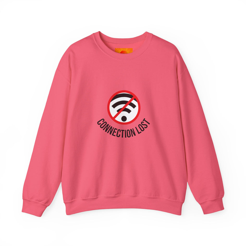 Crewneck Sweatshirt — "Connection Lost" No WiFi Retro Signal Graphic