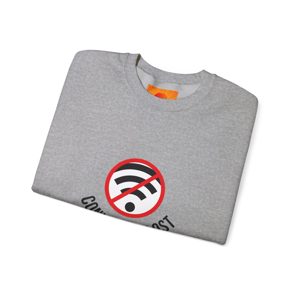 Crewneck Sweatshirt — "Connection Lost" No WiFi Retro Signal Graphic
