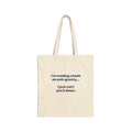 Book Lover Tote Bag — "I’m reading a book on anti-gravity... I just can’t put it down." Cotton Canvas Tote