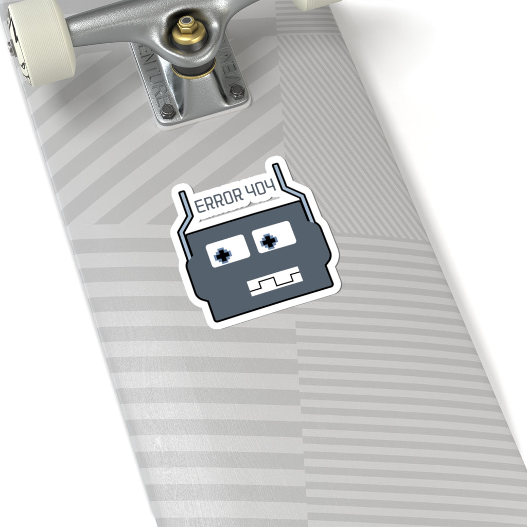 Error 404 Robot Kiss-Cut Sticker — Geeky Laptop Decal