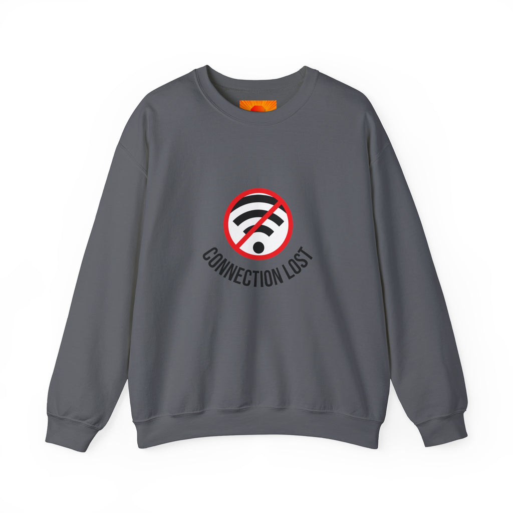 Crewneck Sweatshirt — "Connection Lost" No WiFi Retro Signal Graphic