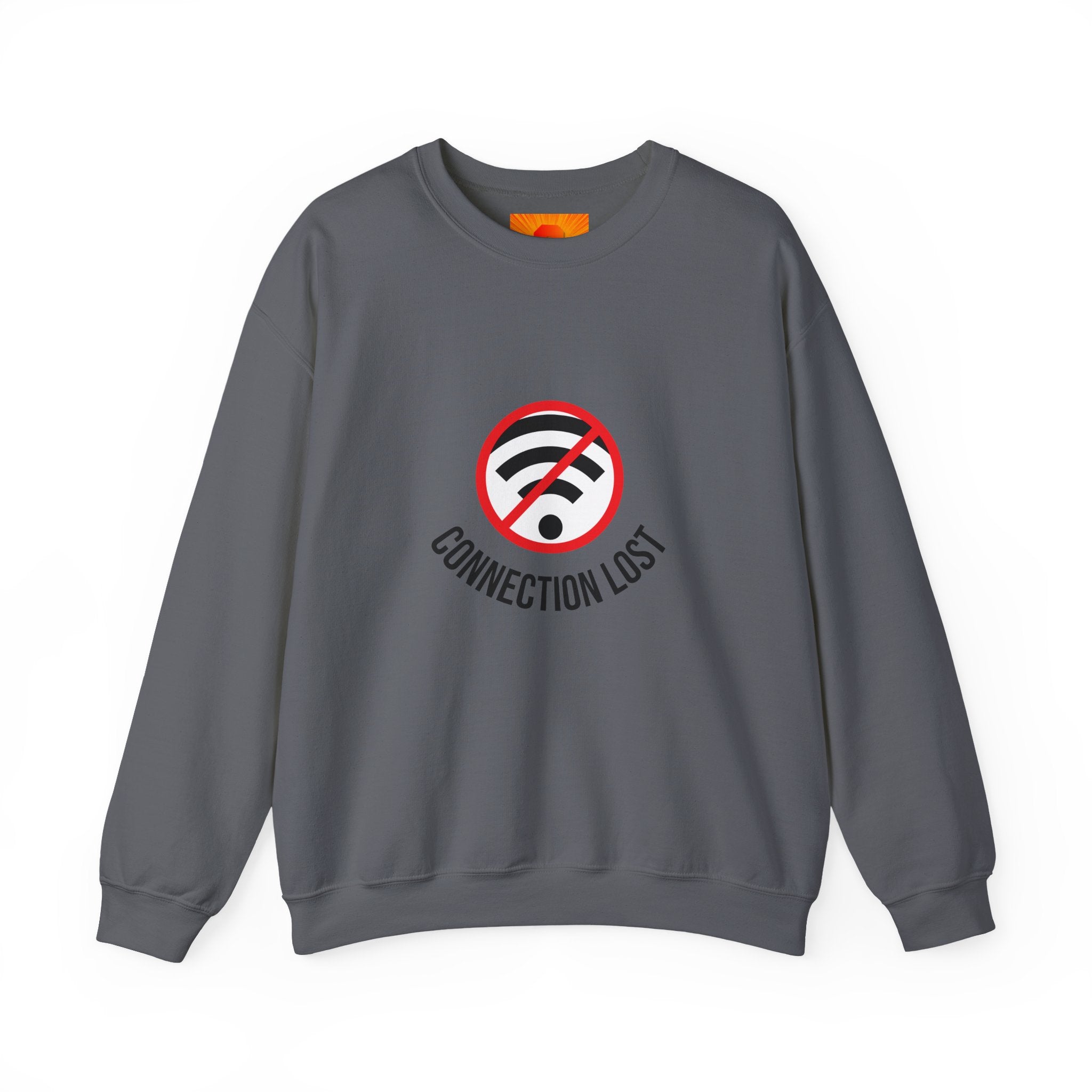 Crewneck Sweatshirt — "Connection Lost" No WiFi Retro Signal Graphic
