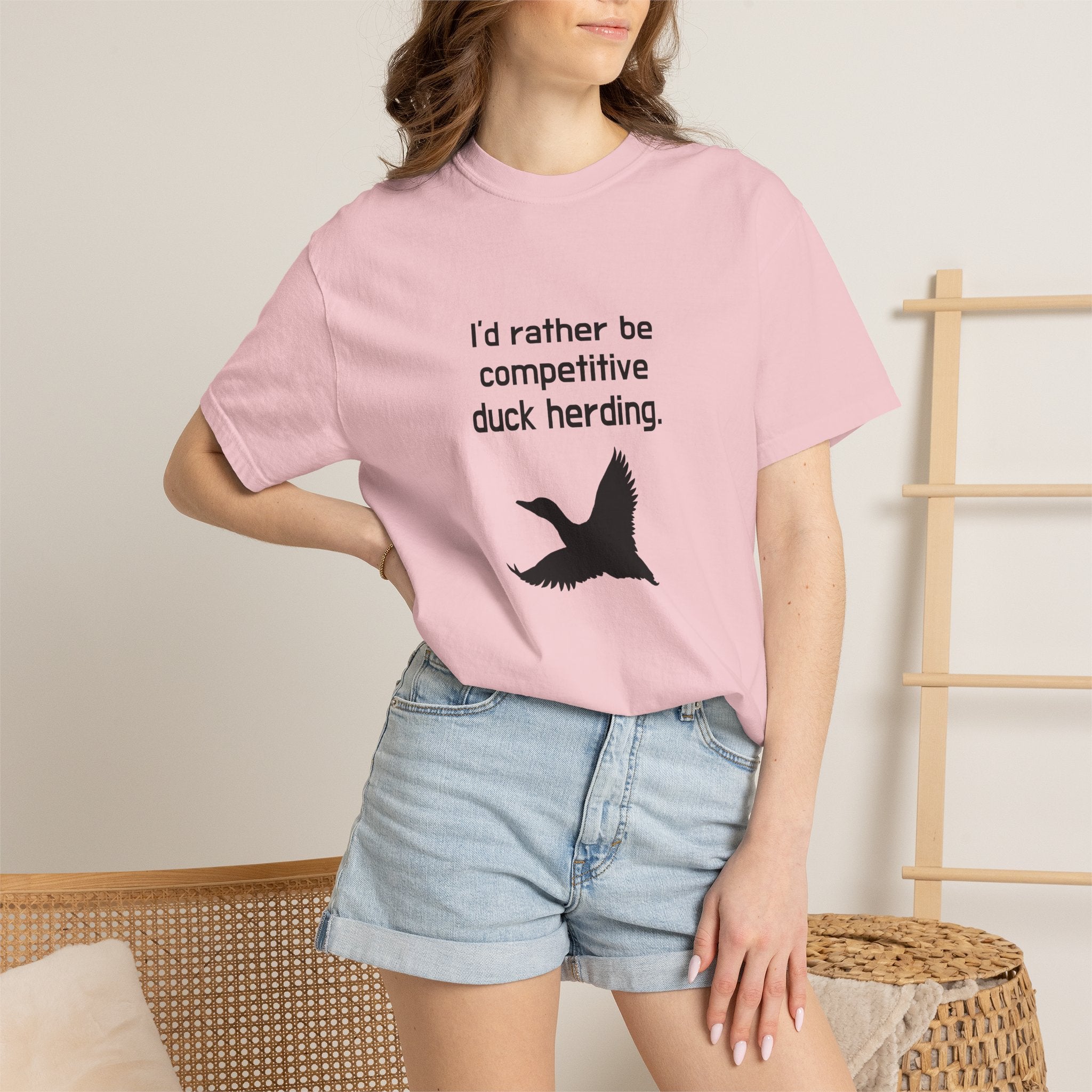 Duck Herding T-Shirt — "I'd Rather Be Competitive Duck Herding" Funny Tee