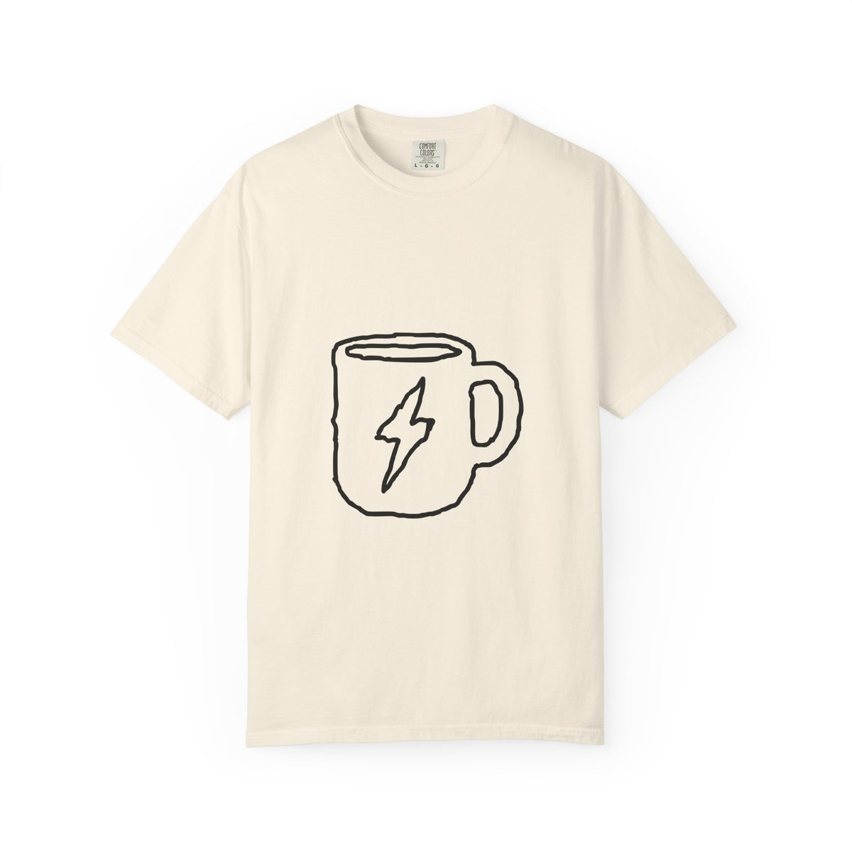 Coffee Bolt T-Shirt — Minimal Hand-Drawn Mug Graphic