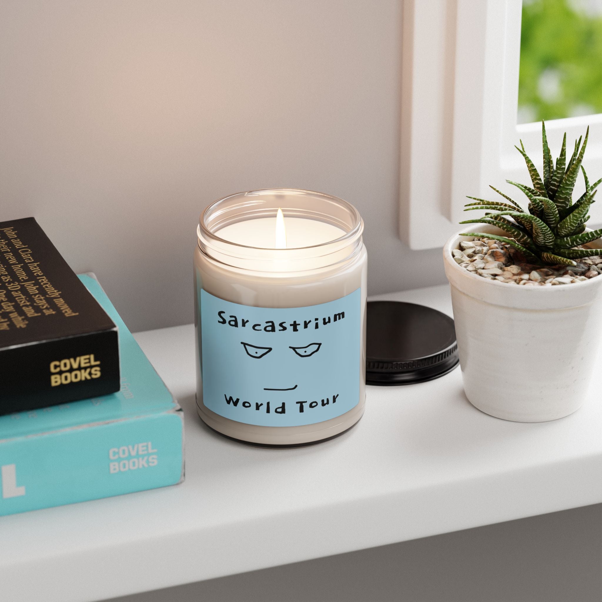 Sarcastrium "World Tour" 9oz Scented Soy Candle — Funny Sarcastic Gift