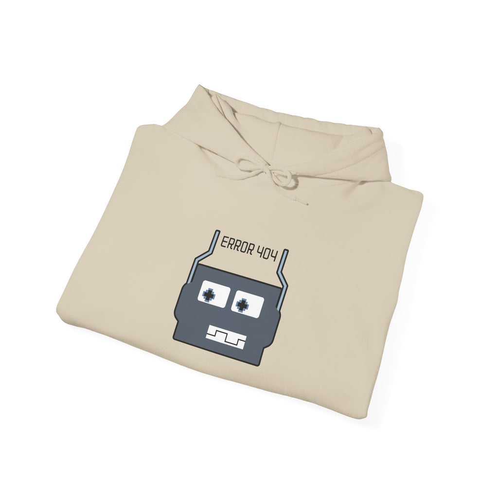 Error 404 Robot Hoodie — Cute Retro Tech Graphic Sweatshirt