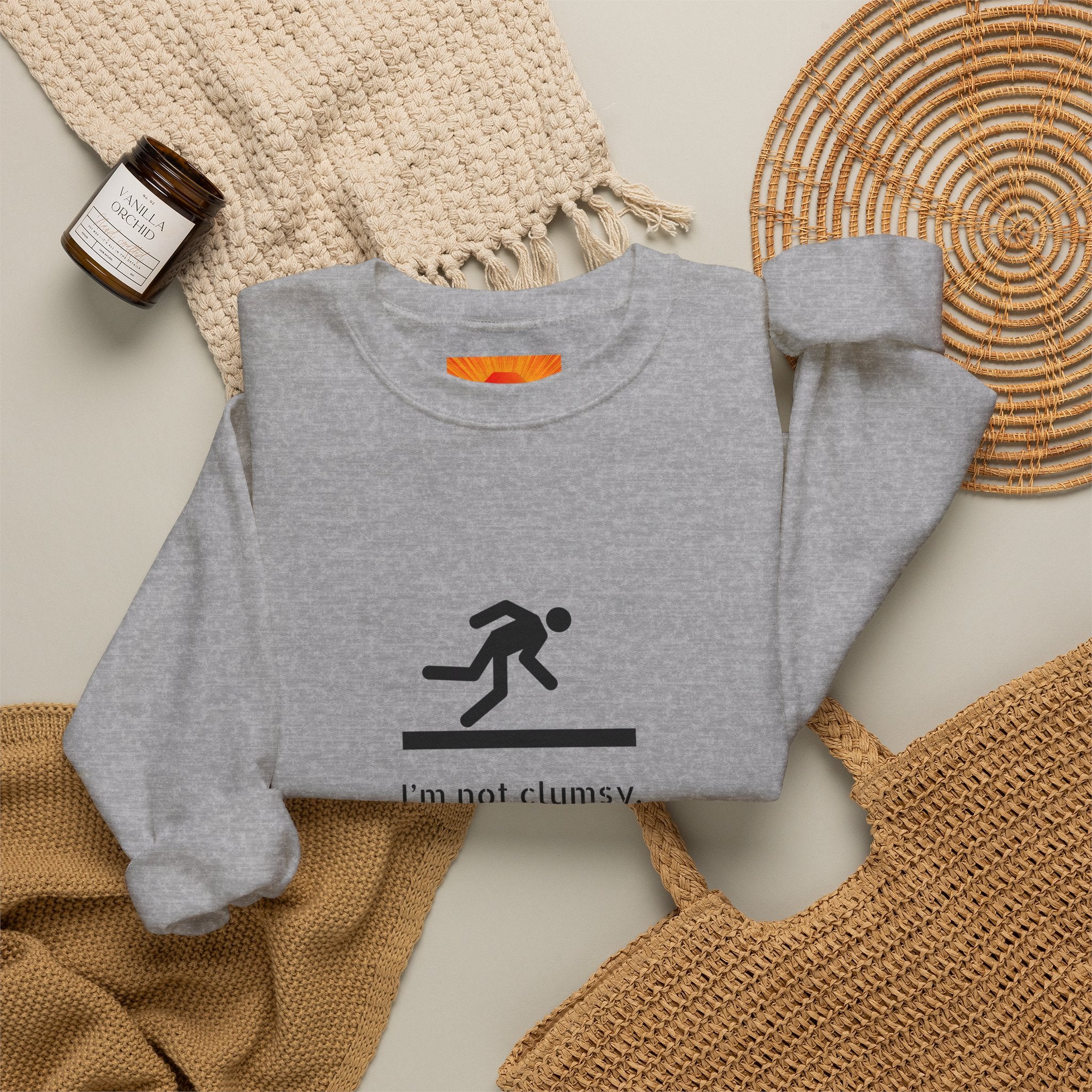 Sweatshirt — “I’m Not Clumsy, The Floor Just Likes Hugs” Funny Crewneck