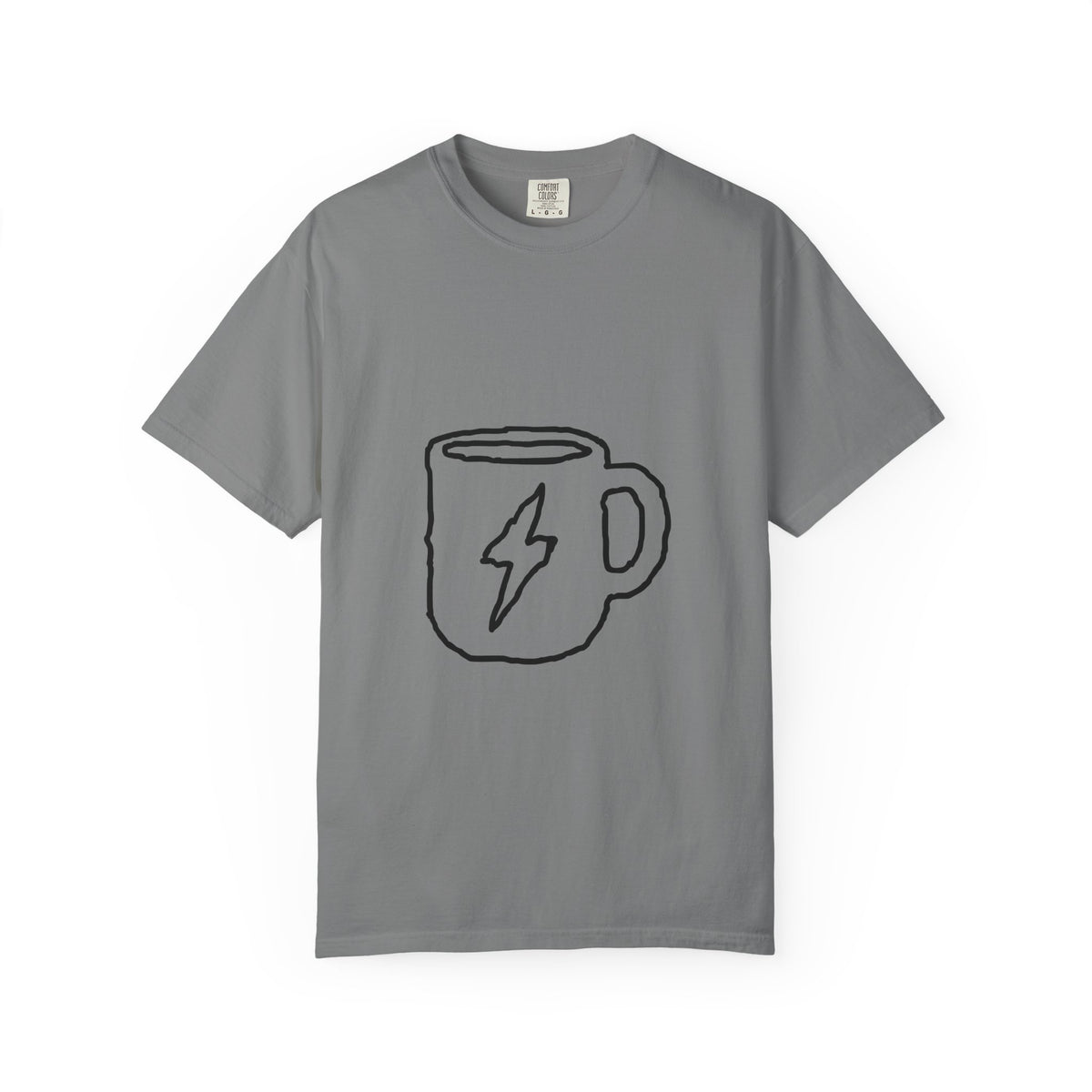 Coffee Bolt T-Shirt — Minimal Hand-Drawn Mug Graphic