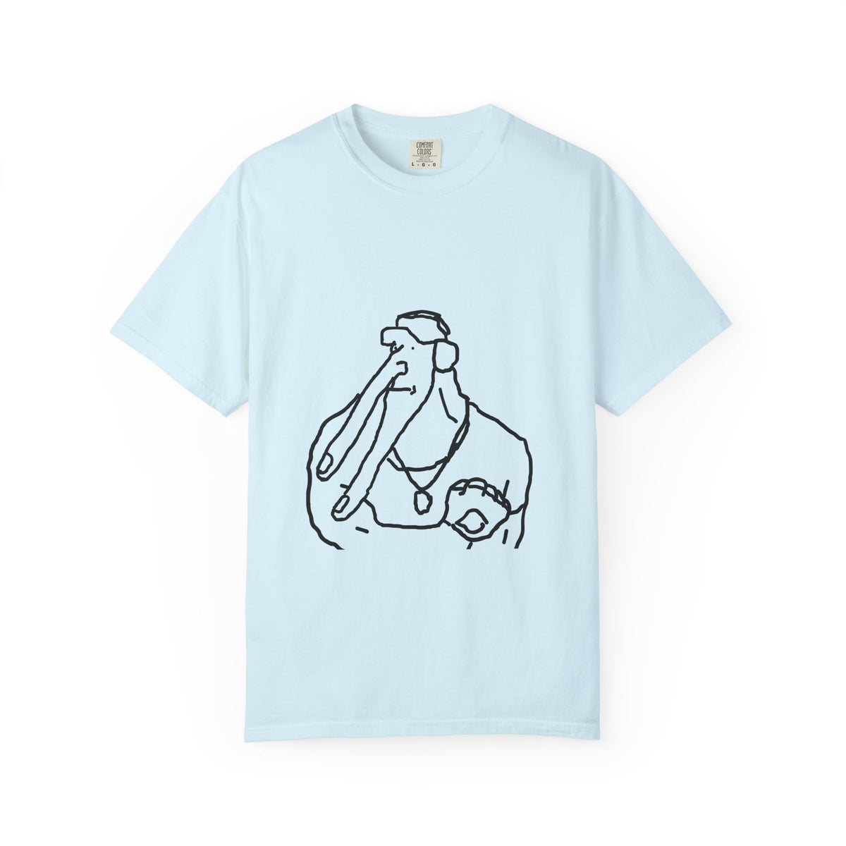 Elephant Line Art T-Shirt — Minimalist Elephant Sketch Tee