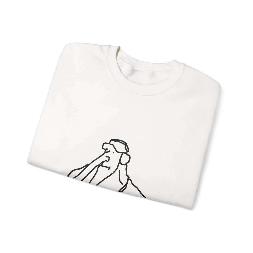 Minimal Line Art Elephant Crewneck Sweatshirt
