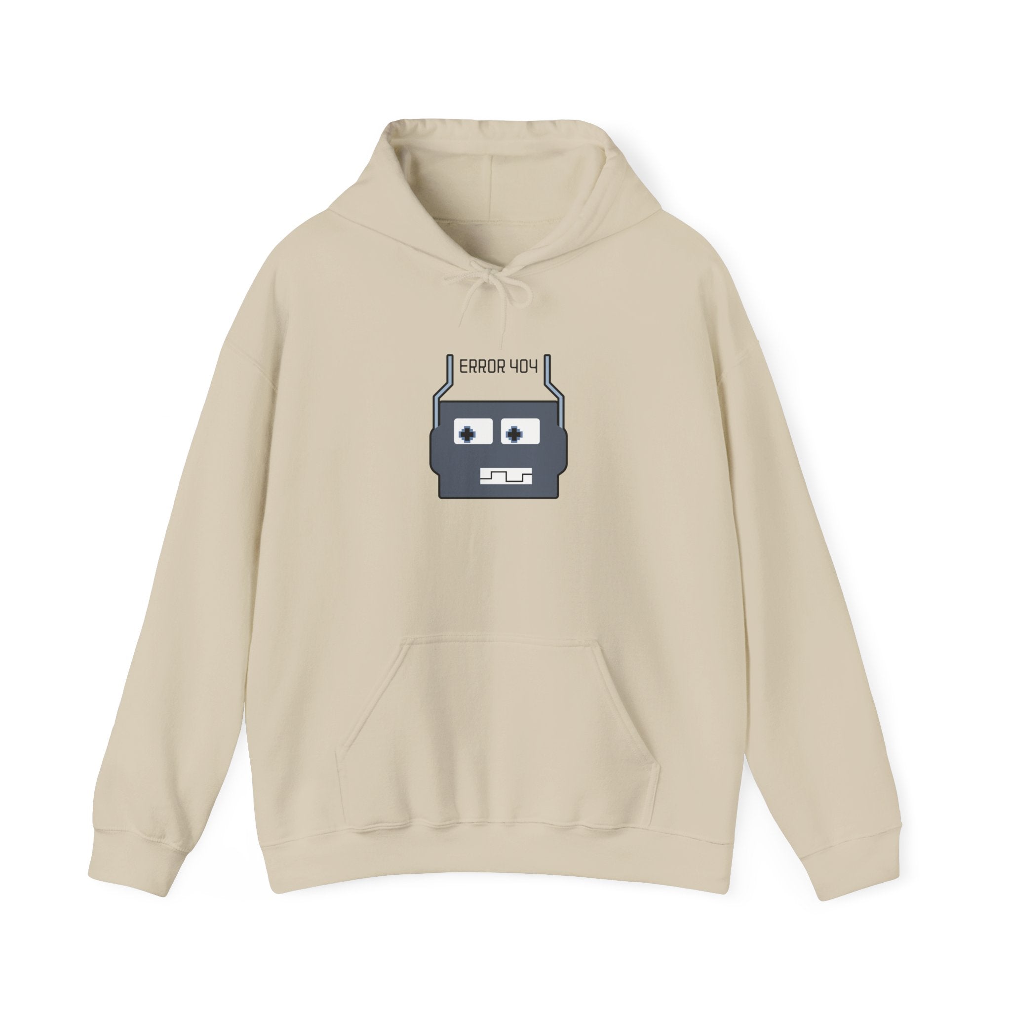 Error 404 Robot Hoodie — Cute Retro Tech Graphic Sweatshirt