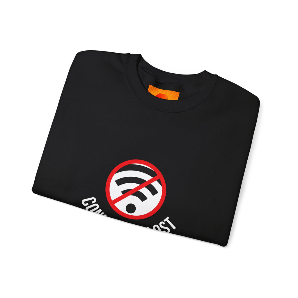 Crewneck Sweatshirt — "Connection Lost" No WiFi Retro Signal Graphic