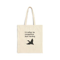 Competitive Duck Herding Tote Bag — Funny Bird Silhouette Cotton Canvas Tote