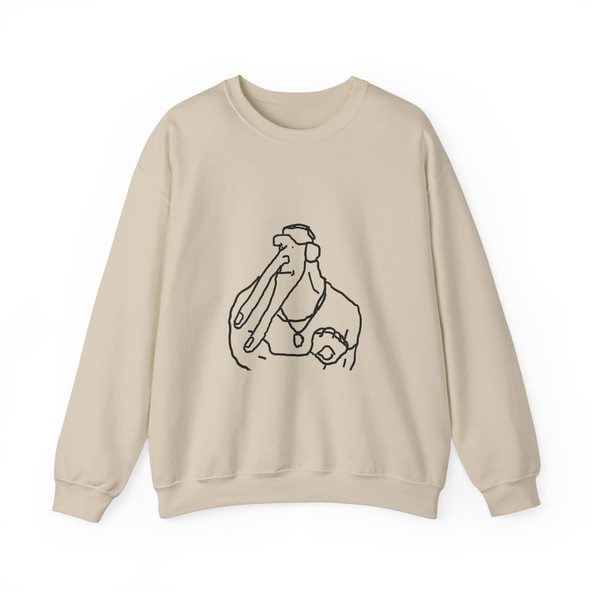 Minimal Line Art Elephant Crewneck Sweatshirt