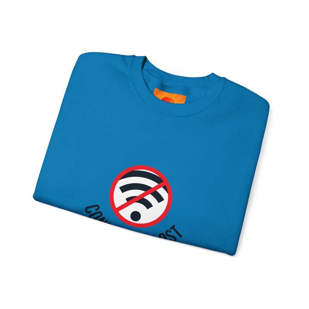 Crewneck Sweatshirt — "Connection Lost" No WiFi Retro Signal Graphic