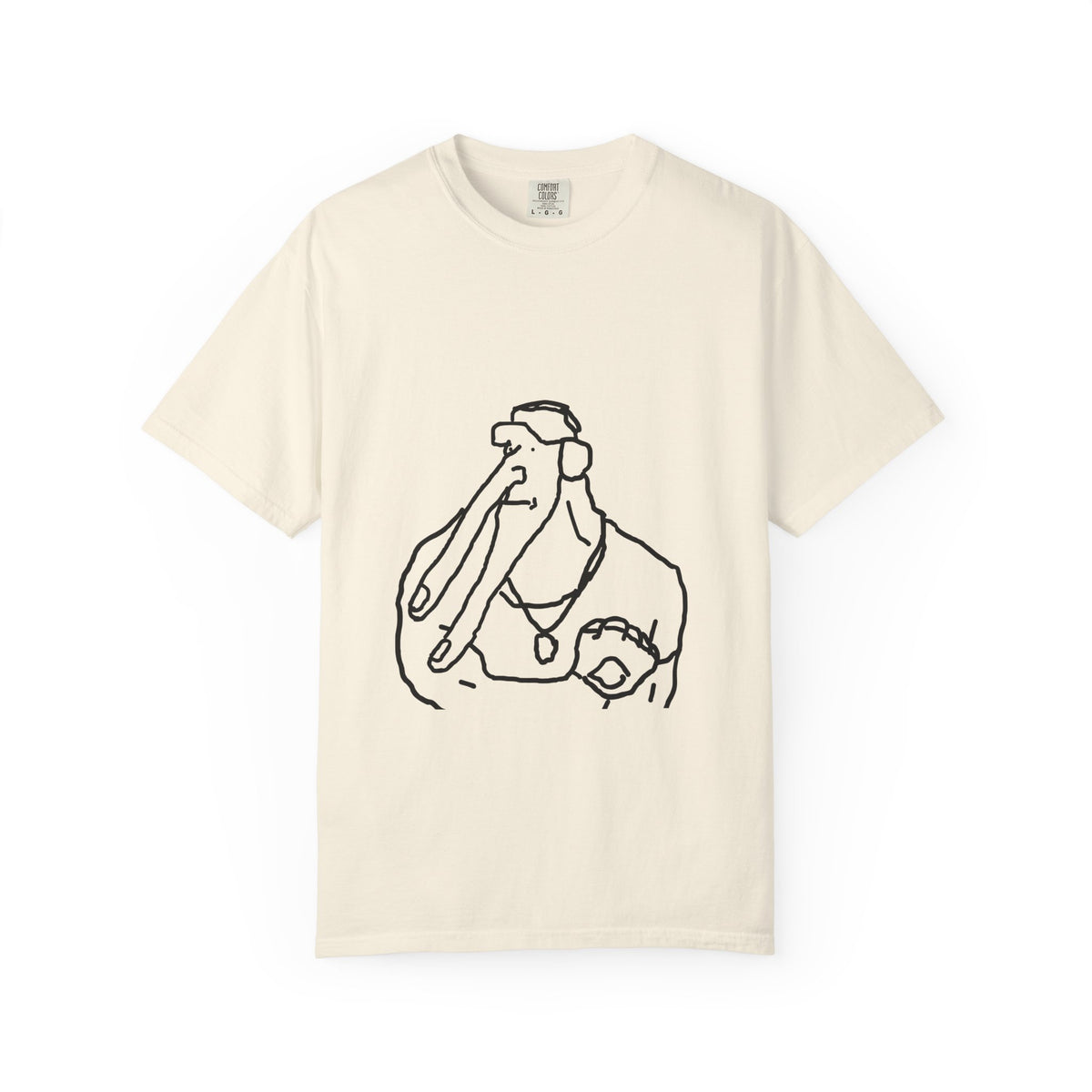 Elephant Line Art T-Shirt — Minimalist Elephant Sketch Tee
