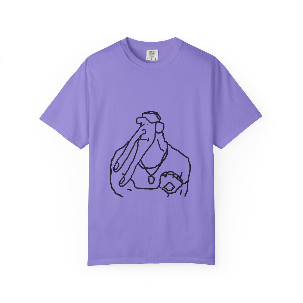 Elephant Line Art T-Shirt — Minimalist Elephant Sketch Tee