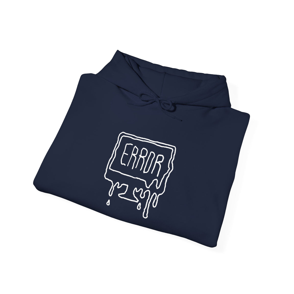Error Drip Hoodie — Minimal Glitch Graphic Hooded Sweatshirt