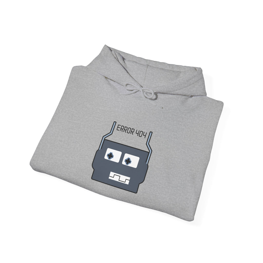 Error 404 Robot Hoodie — Cute Retro Tech Graphic Sweatshirt
