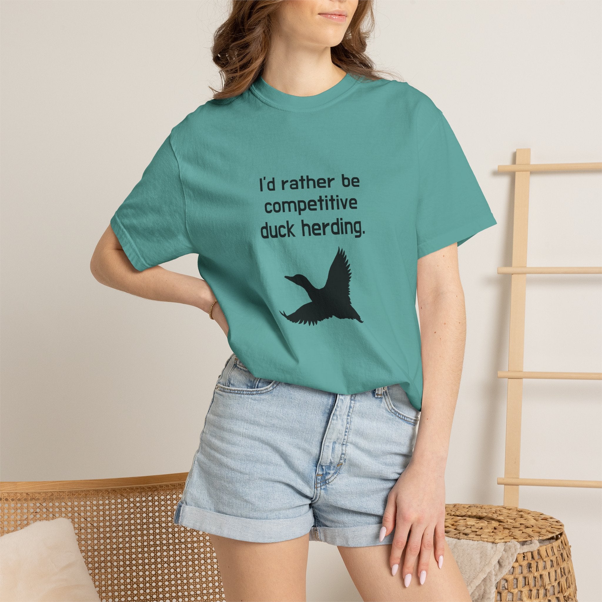 Duck Herding T-Shirt — "I'd Rather Be Competitive Duck Herding" Funny Tee