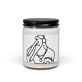 Minimalist Line Art Soy Candle — Quirky Elephant Portrait, 9oz Scented Candle