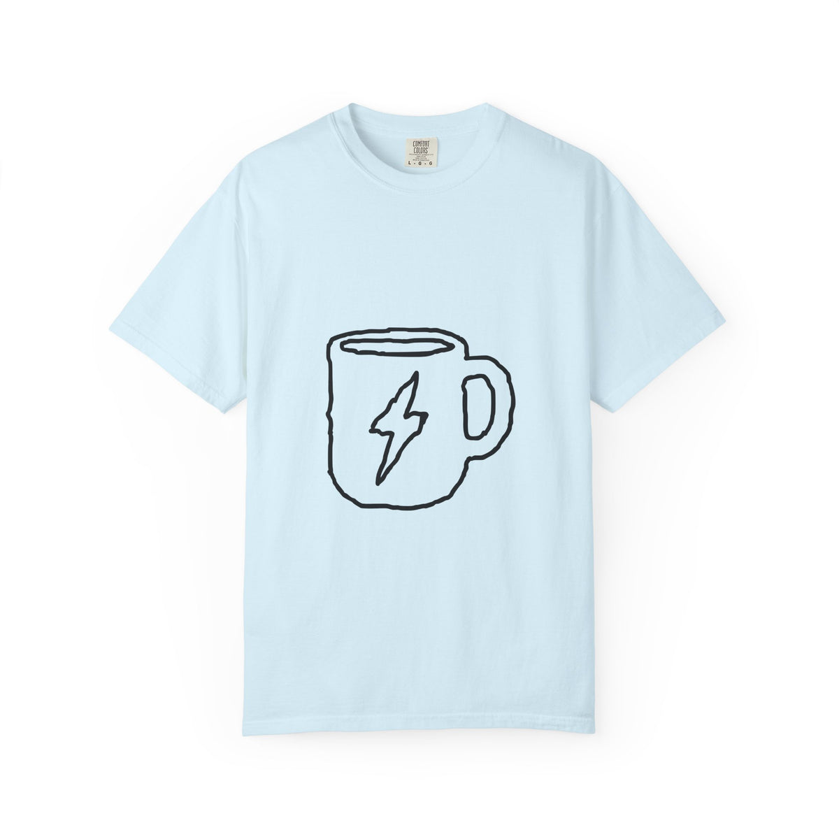Coffee Bolt T-Shirt — Minimal Hand-Drawn Mug Graphic