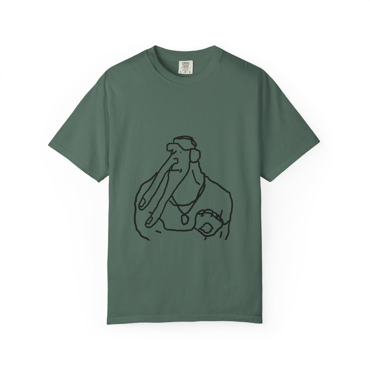 Elephant Line Art T-Shirt — Minimalist Elephant Sketch Tee