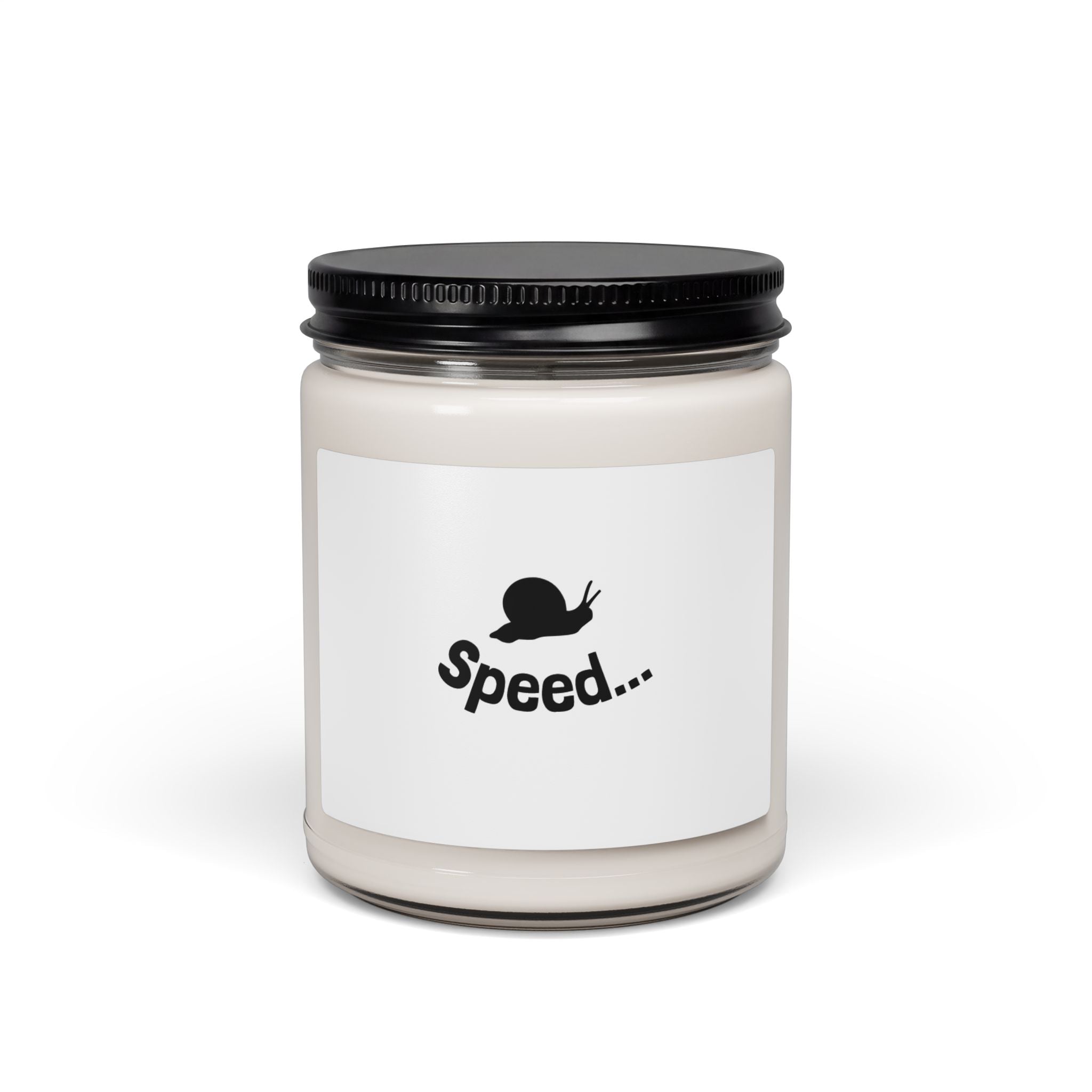 Scented Soy Candle 9oz — 'Speed...' Snail Novelty Jar Candle (Funny, Relaxing Gift)