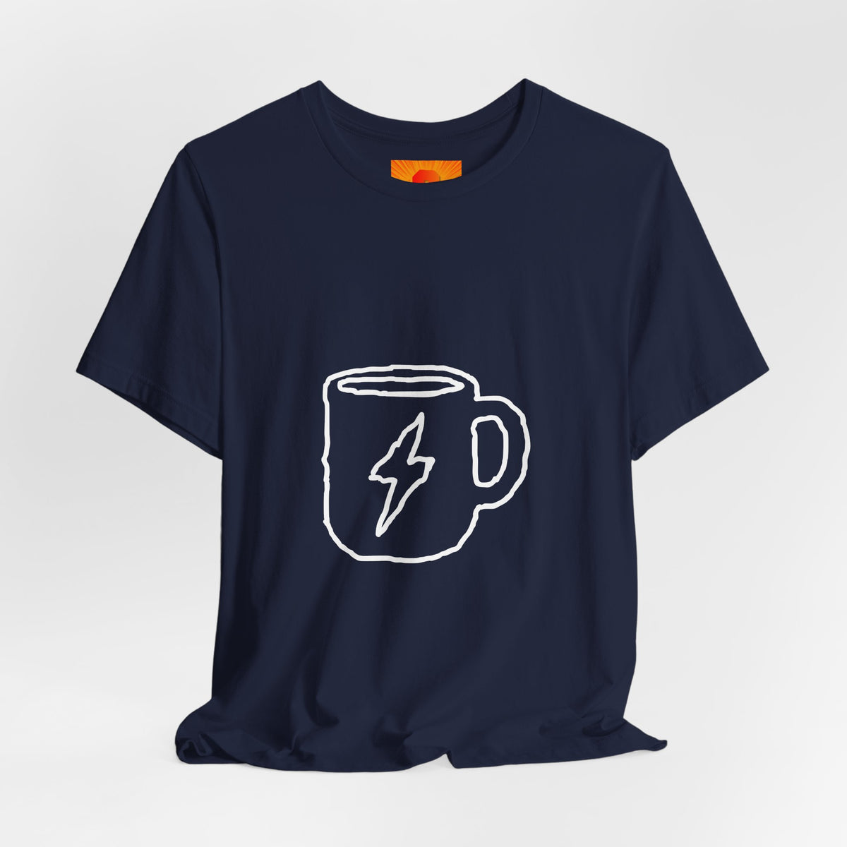 Coffee Bolt T‑Shirt — Minimal Hand‑Drawn Mug Graphic Tee