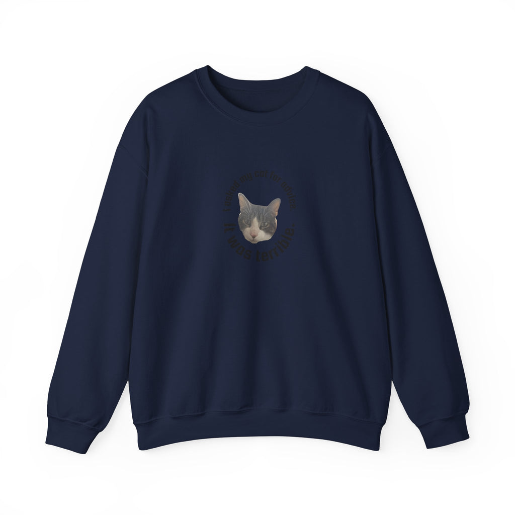 Crewneck Sweatshirt - "I Asked My Cat for Advice. It Was Terrible." Cat Portrait