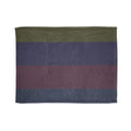 Striped Cozy Throw Blanket — Olive, Navy & Burgundy Plush Polyester