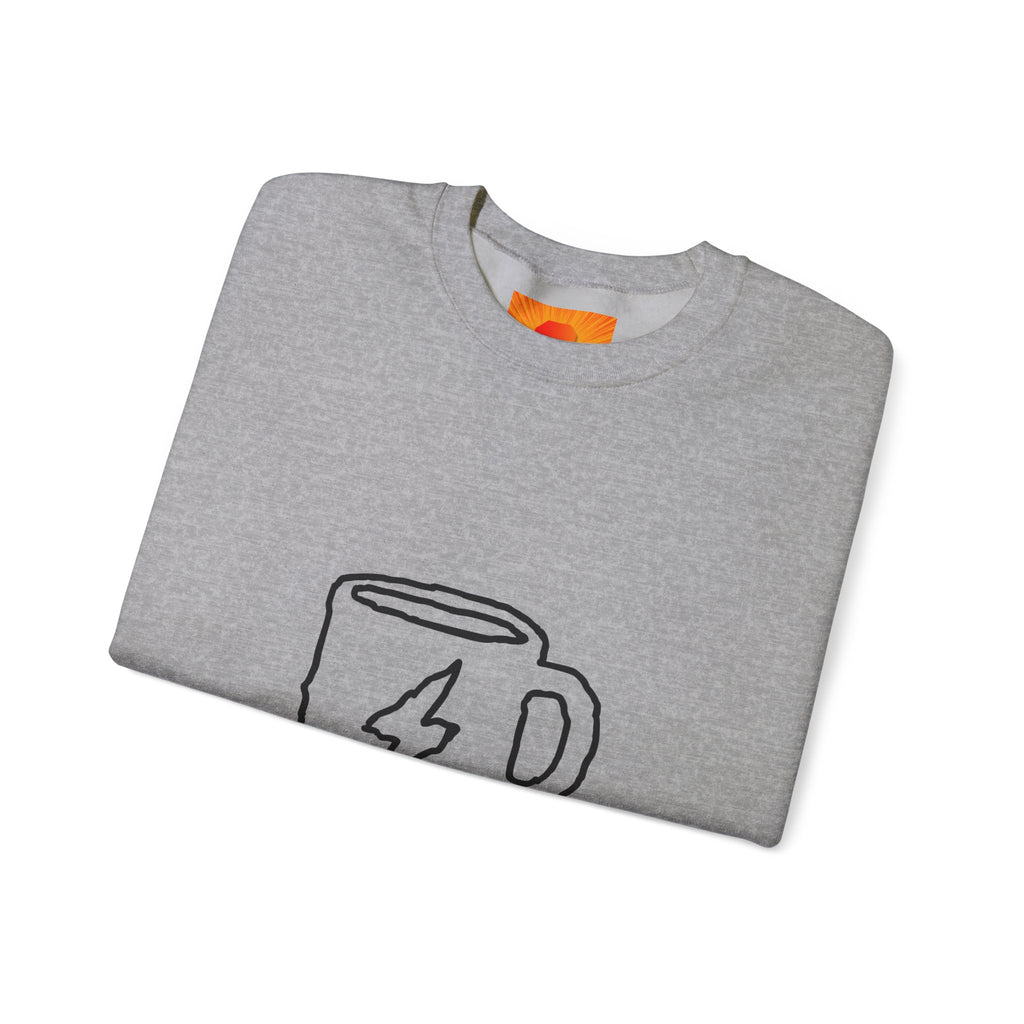 Coffee Bolt Crewneck Sweatshirt — Minimalist Lightning Mug Graphic