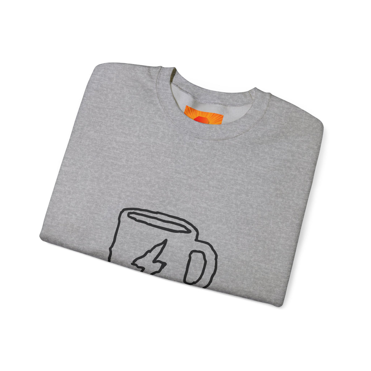 Coffee Bolt Crewneck Sweatshirt — Minimalist Lightning Mug Graphic