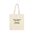Tote Bag — "I told a chemistry joke today. There was no reaction." Funny Chemistry Joke Canvas Tote