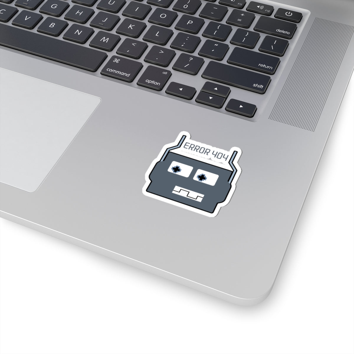 Error 404 Robot Kiss-Cut Sticker — Geeky Laptop Decal