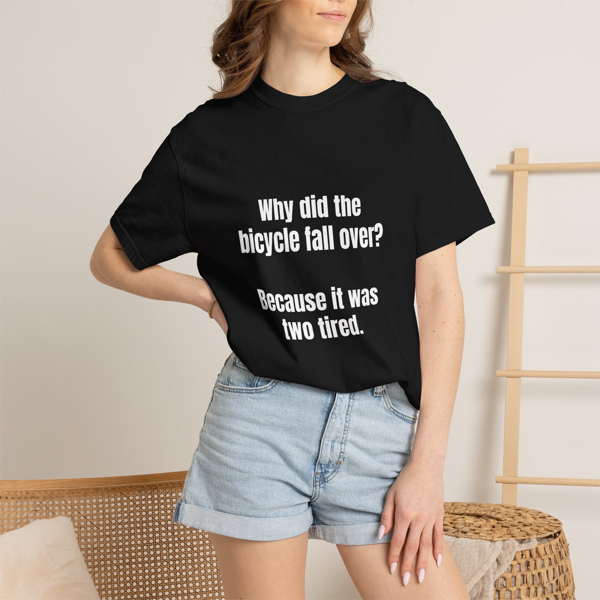 Two Tired Bicycle Joke T-Shirt