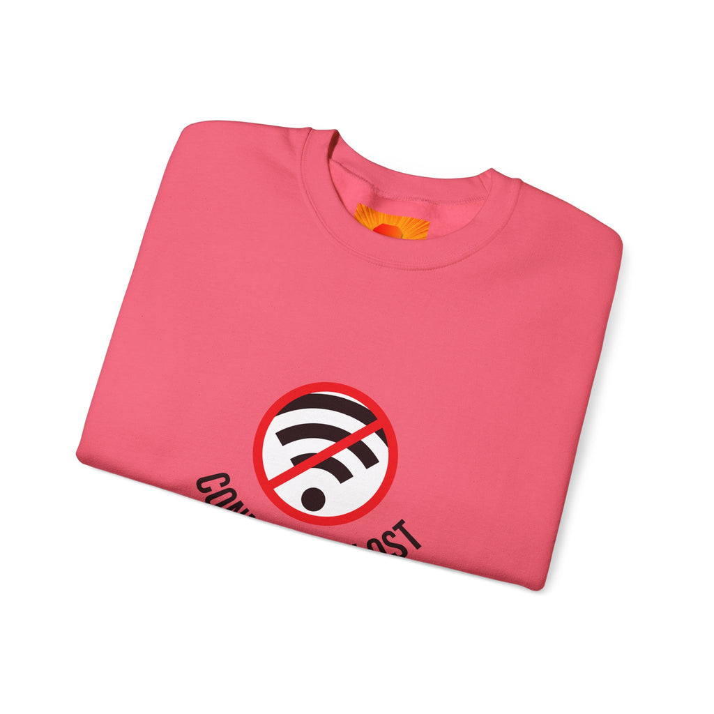 Crewneck Sweatshirt — "Connection Lost" No WiFi Retro Signal Graphic