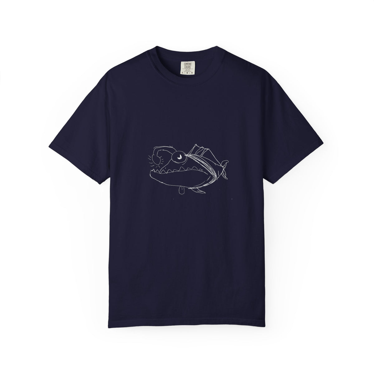 Graphic T-Shirt — Minimal Angler Fish Illustration Tee