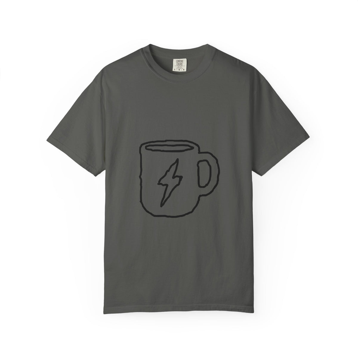 Coffee Bolt T-Shirt — Minimal Hand-Drawn Mug Graphic