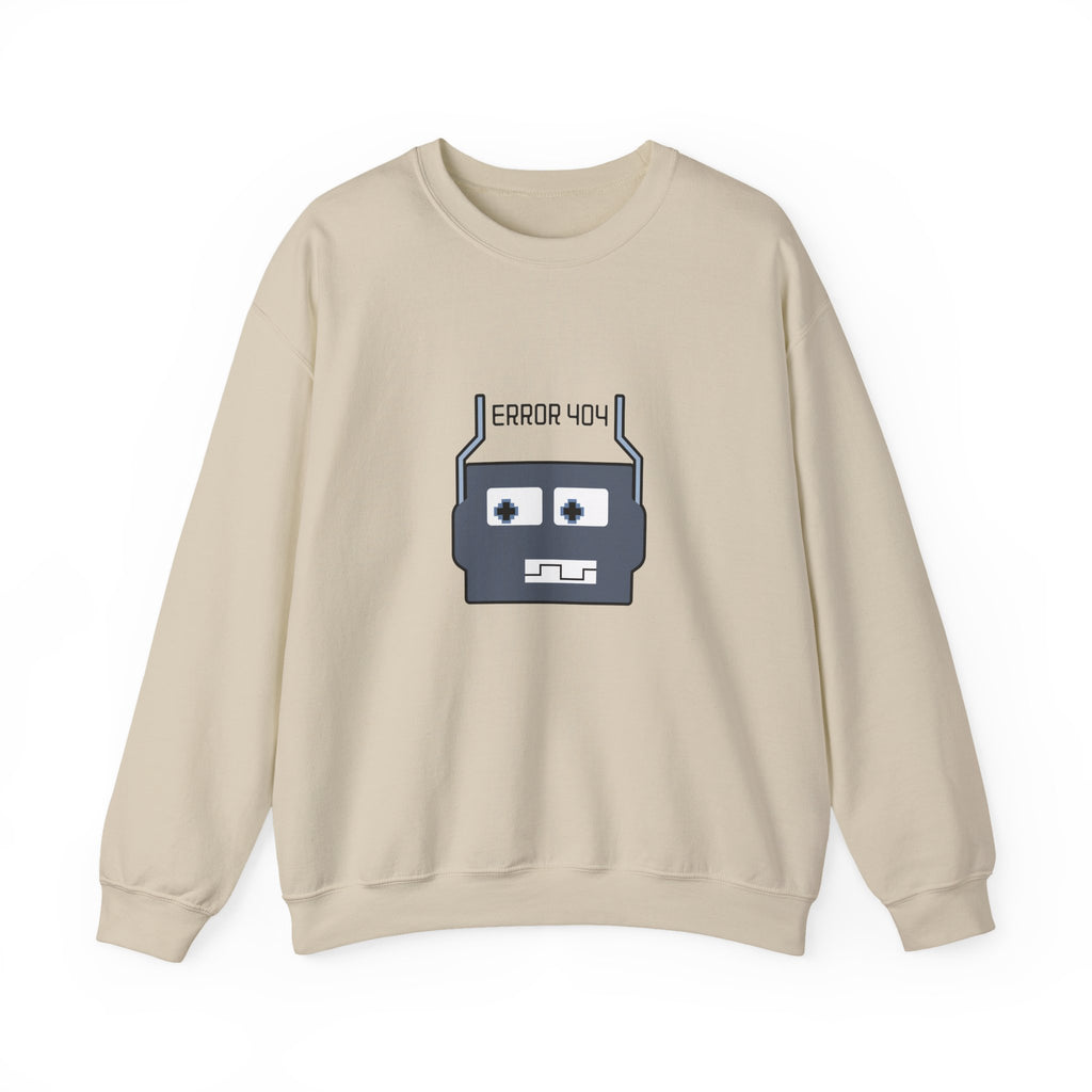 Error 404 Robot Crewneck Sweatshirt – Geeky Retro Tech Pullover