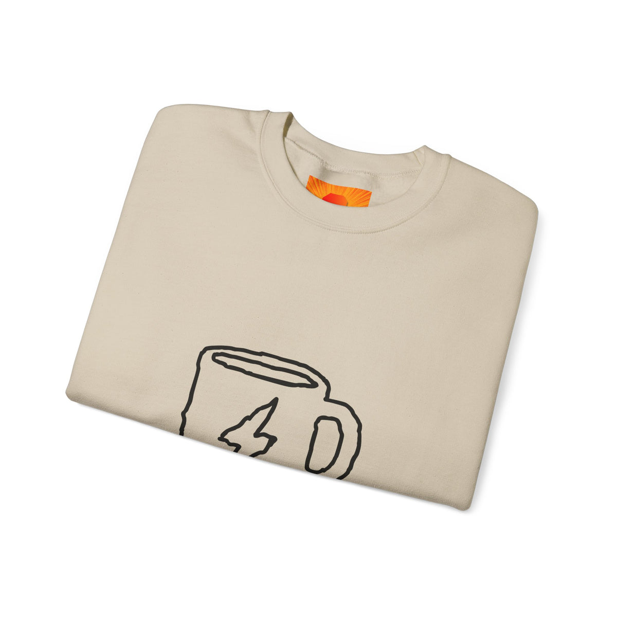 Coffee Bolt Crewneck Sweatshirt — Minimalist Lightning Mug Graphic